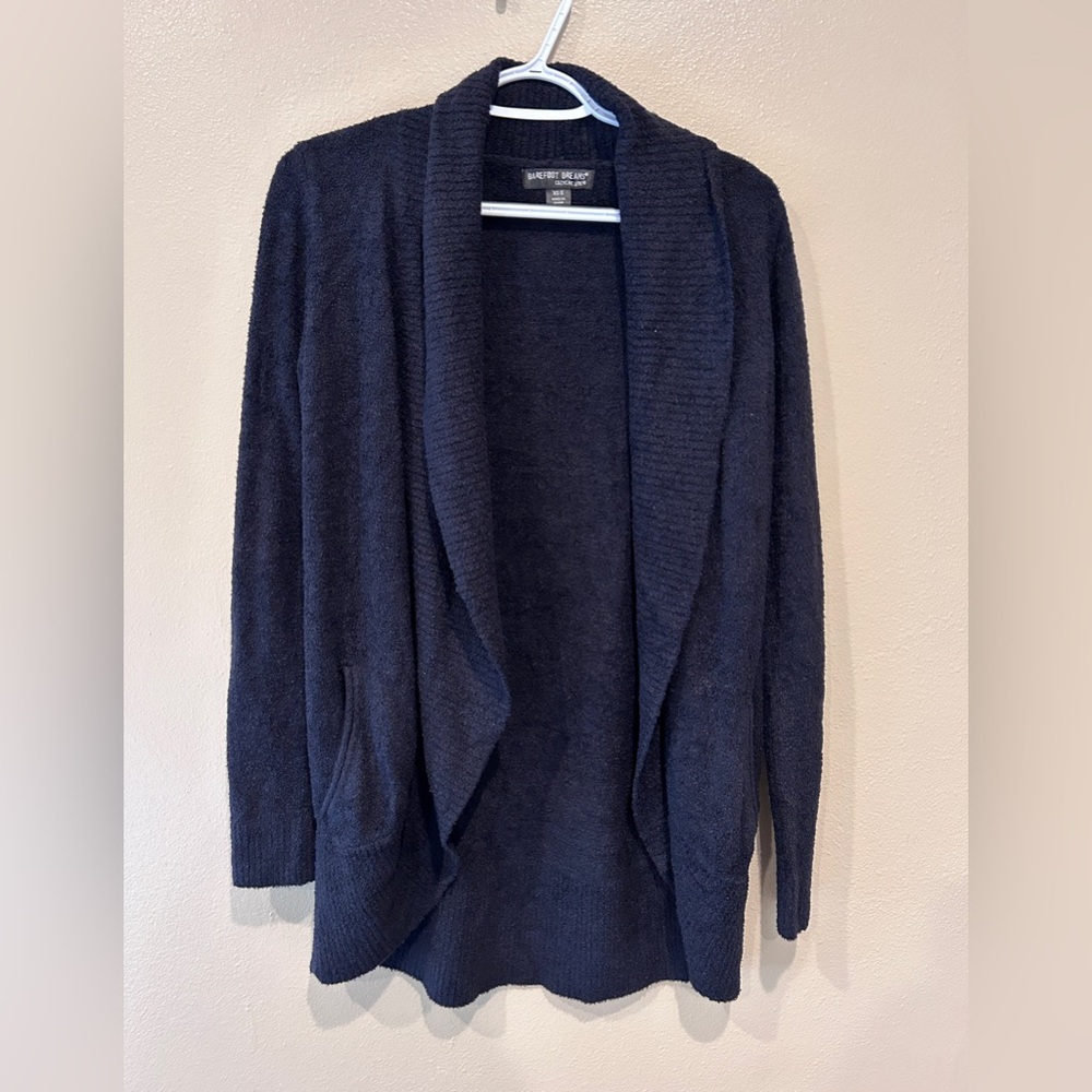 Barefoot Dreams CozyChicLite Circle Cardigan Soft Size XS/S in Black #452 EUC